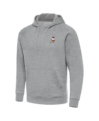 Antigua Men's Heather Gray Clemson Tigers Golfer Victory Pullover Hoodie