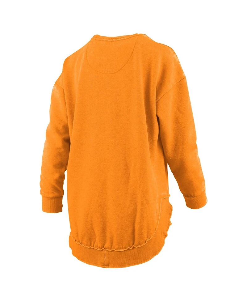 Pressbox Women's Tennessee Orange Tennessee Volunteers Melange Poncho Vintage Fleece Long Sleeve Pullover Sweatshirt