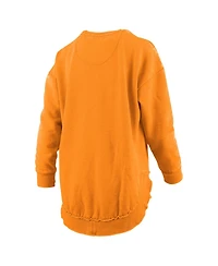 Pressbox Women's Tennessee Orange Tennessee Volunteers Melange Poncho Vintage Fleece Long Sleeve Pullover Sweatshirt