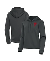 Antigua Women's Pewter Philadelphia Phillies Contemporary Quarter-Zip Hoodie