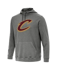 Antigua Men's Heather Black Cleveland Cavaliers Cloud Pullover Hoodie