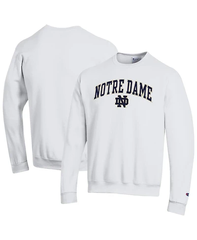 Champion Men's White Notre Dame Fighting Irish Arch Over Logo Pullover Sweatshirt