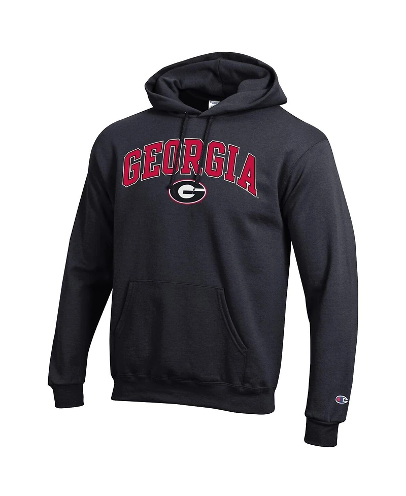 Champion Men's Black Georgia Bulldogs Arched Logo Fleece Pullover Hoodie