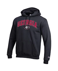 Champion Men's Black Georgia Bulldogs Arched Logo Fleece Pullover Hoodie