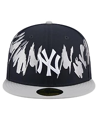 New Era Men's Navy/Gray York Yankees Retro Pattern 59FIFTY Fitted Hat