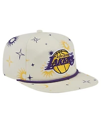 New Era Men's Cream Los Angeles Lakers Lunar Golfer Snapback Hat