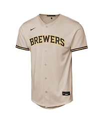 Nike Big Boy's and Girl's Christian Yelich Cream Milwaukee Brewers Home Replica Player Jersey