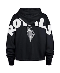 '47 Brand Women's Navy Kansas City Royals City Connect Venice Cropped Pullover Hoodie