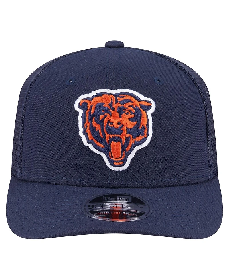 New Era Men's Navy Chicago Bears Main Trucker 9SEVENTY Stretch-Snap Hat