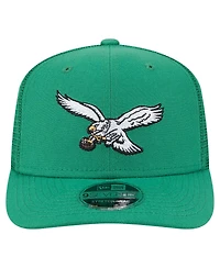 New Era Men's Kelly Green Philadelphia Eagles Main Trucker 9SEVENTY Stretch-Snap Hat