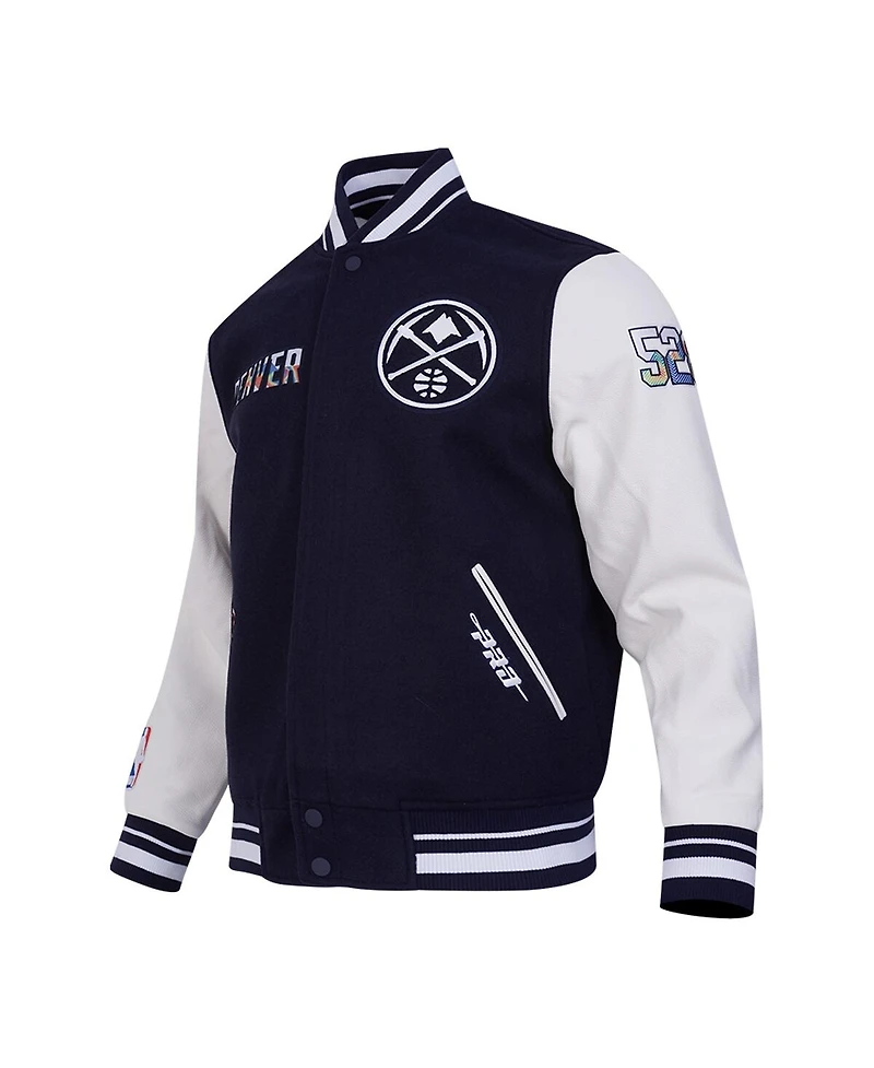 Pro Standard Men's Navy Denver Nuggets 2024/25 City Edition Wool Varsity Full-Zip Jacket