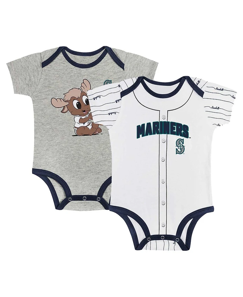 Outerstuff Newborn Infant Gray/White Seattle Mariners Play Ball Bodysuit Set 2-Pack