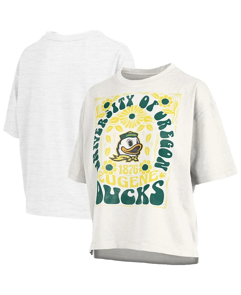 Pressbox Women's White Oregon Ducks Harmony Oversized T-Shirt
