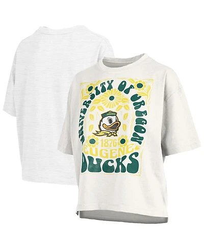 Pressbox Women's White Oregon Ducks Harmony Oversized T-Shirt