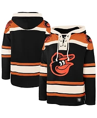 '47 Brand Men's Black Baltimore Orioles Superior Lacer Pullover Hoodie