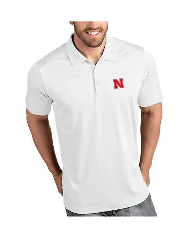 Antigua Men's White Nebraska Huskers Tribute Polo Shirt