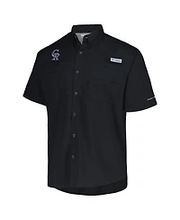Columbia Men's Black Colorado Rockies Tamiami Omni-Shade Button-Down Shirt