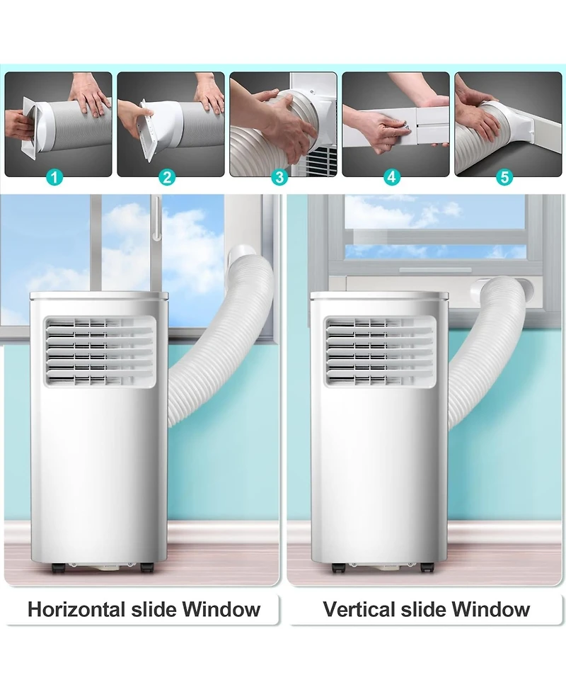 Cowsar Portable Air Conditioner 10000 Btu, Remote Control, 4 in 1 protable ac, Cools 450sq. ft, 24 Hour Timer, Quiet Operation,Window Fan, 2 Speed for