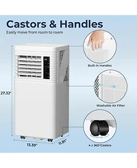 Cowsar 8,000 Btu Air Conditioner cool Up to 350 Sq.Ft, 4 Modes Portable Ac Unit with 24Hrs Timer/Led Display/Remote Control/Installation Kits, Ac Unit