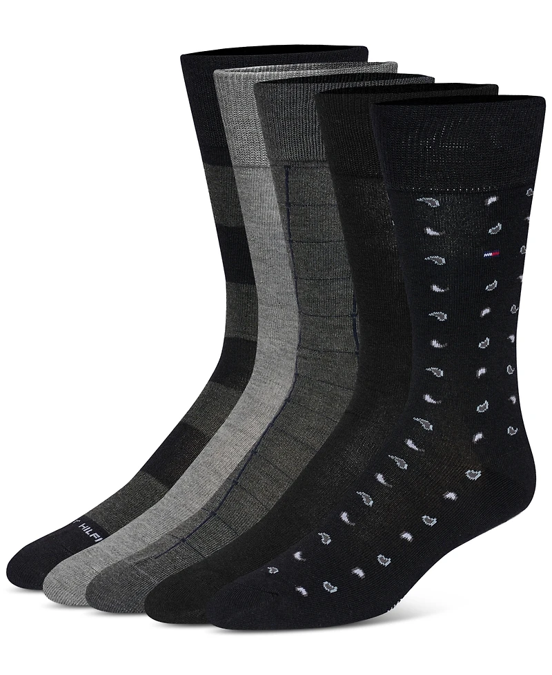 Tommy Hilfiger Men's Crew Dress Socks, Pack of 5
