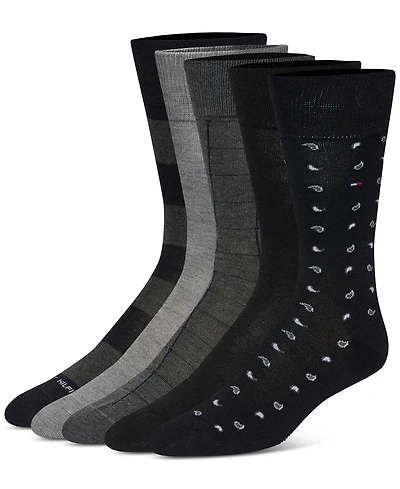 Tommy Hilfiger Men's Crew Dress Socks, Pack of 5
