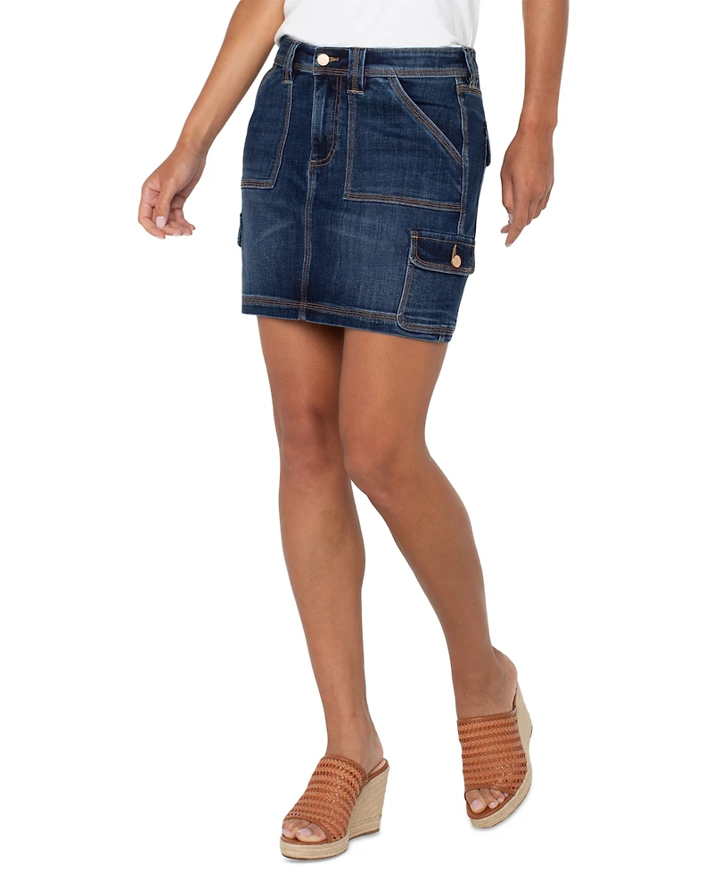 Liverpool Los Angeles Women's Denim Cargo Mini Skirt