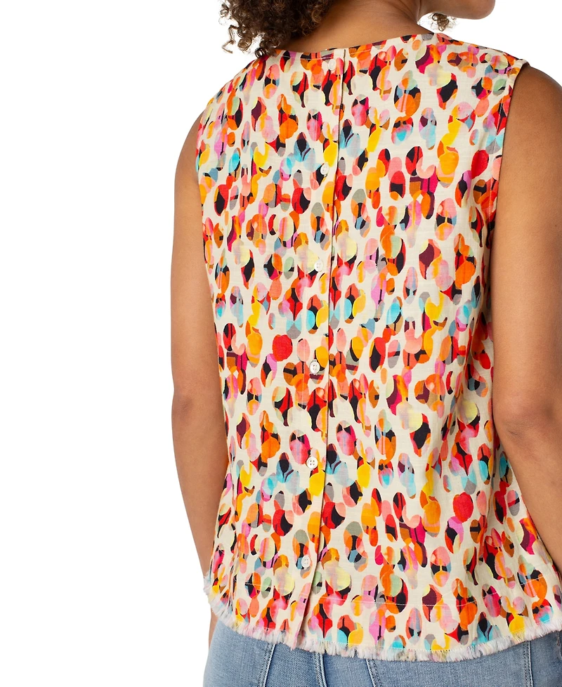 Liverpool Los Angeles Women's Printed Button-Back Sleeveless Top