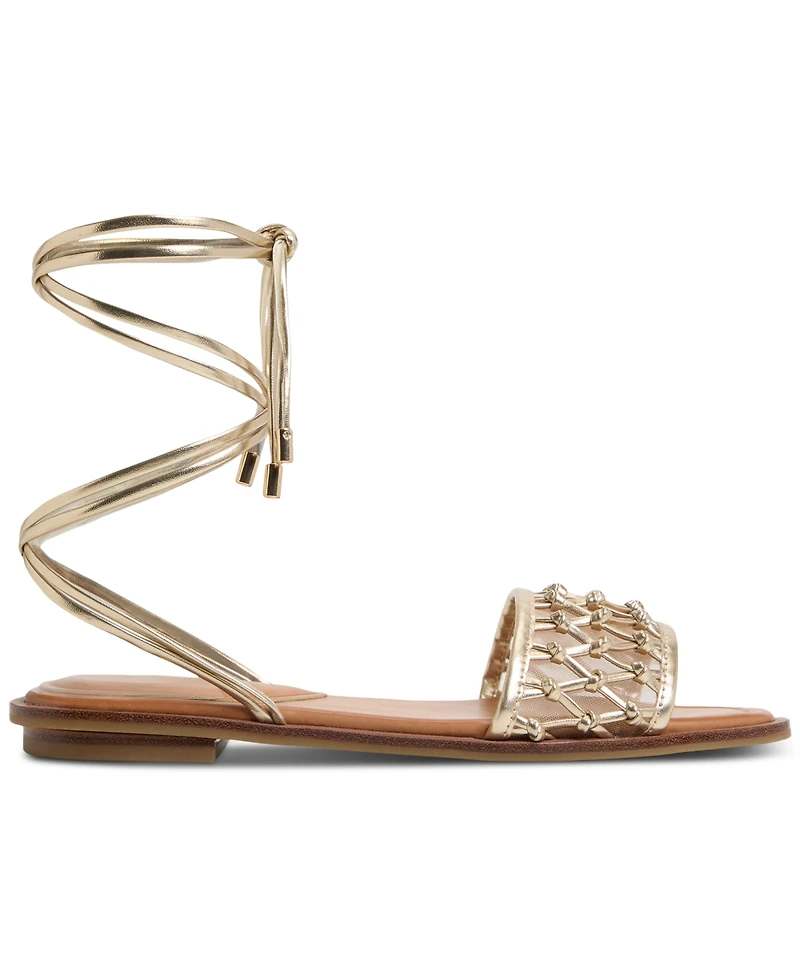 Aldo Women's Seazen Lace-Up Ankle-Tie Flat Sandals