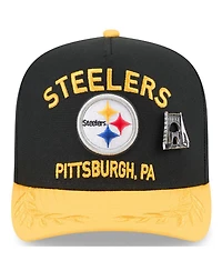 New Era Men's Black/Yellow Pittsburgh Steelers 2025 Nfl Draft On Stage A-Frame 59FIFTY Fitted Hat