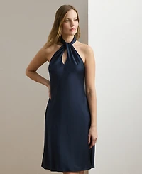 Lauren Ralph Women's Charmeuse Halter Cocktail Dress