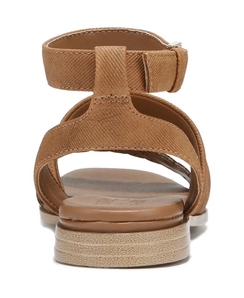 Naturalizer Women's Gana Square Toe Strappy Flat Sandals