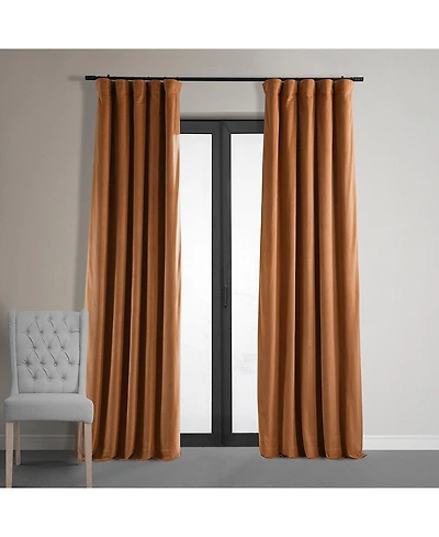 Half Price Drapes Burnt Pumpkin Signature Velvet Blackout Curtain