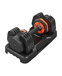 55LB 5-in-1 Adjustable Dumbbell – Anti-Slip Metal Handle, Quick Weight Change for Full-Body Home Gym Workouts