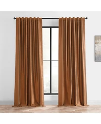 Half Price Drapes Copper Kettle Vintage Textured Faux Dupioni Silk Blackout Curtain
