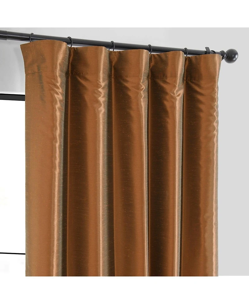 Half Price Drapes Copper Kettle Vintage Textured Faux Dupioni Silk Blackout Curtain