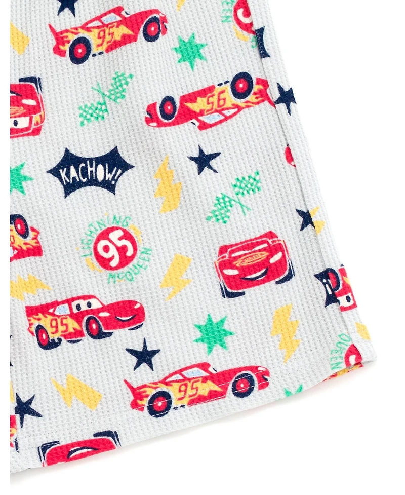 Cars Baby Boys Disney Mickey Mouse Waffle knit T-Shirt Shorts Outfit Set