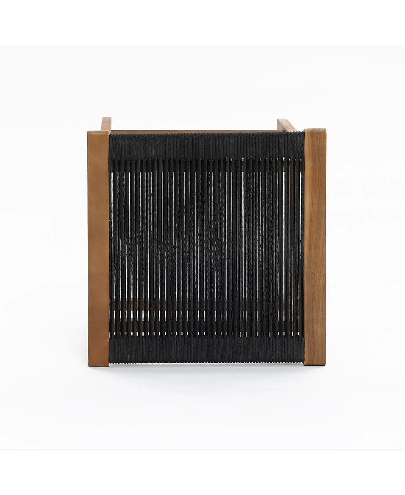 LuxenHome Outdoor Acacia Wood Counter Height Stools, Set of 2