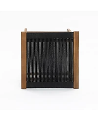 LuxenHome Outdoor Acacia Wood Counter Height Stools, Set of 2