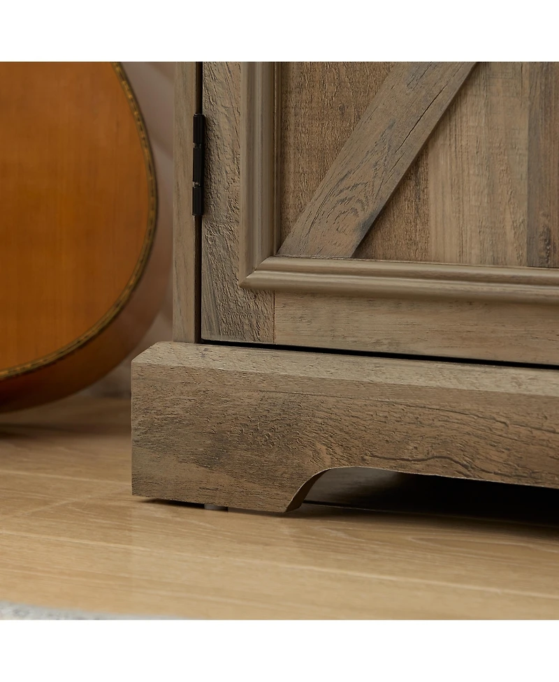 Streamdale Farmhouse Liquor Cabinet with Removable Wine Racks (Gray Wash, L39.37"W15.7"H34.65")