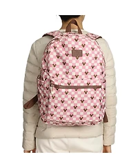 Disney Mickey Mouse Adult Pink Checkered 16.5" Travel Backpack
