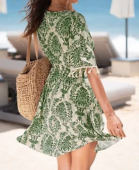 Cupshe Women's Boho V-Neck Mini Beach Dress