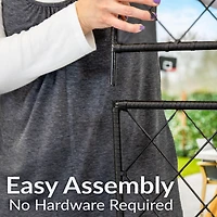 3-Section Wicker Planter Box with Trellis for Indoor or Outdoor Use - Black