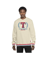 New Era Men's Cream Texas Rangers Throwback Pullover Sweatshirt