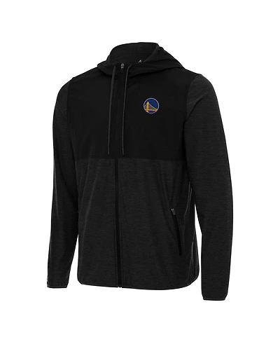 Antigua Men's Black Golden State Warriors Sway Full-Zip Hoodie Jacket