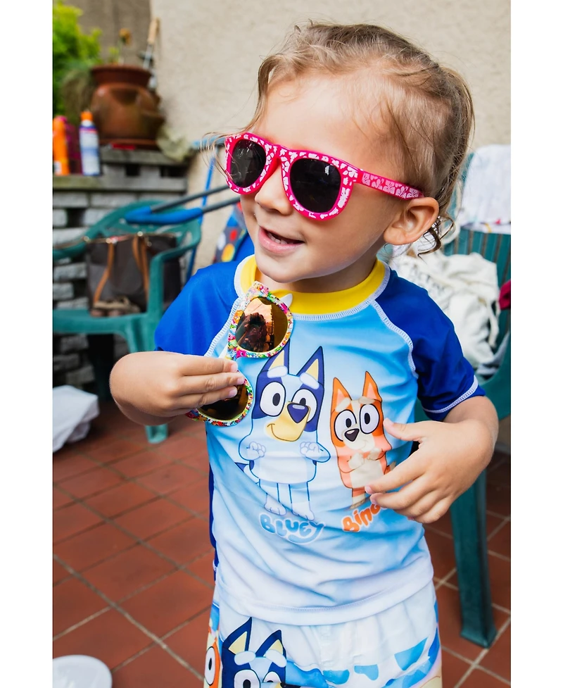 Bluey Baby Boys Upf 50+ Pullover Rash Guard Swim Trunks Outfit Set