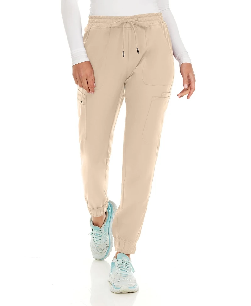 Medichic Women's Seven Pocket Cargo Scrub Pants Joggers with 4-Way Stretch