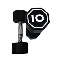 10LB × 2 High-End Coated Octagon Dumbbells – Non-Slip Handle, Commercial & Home Gym Use