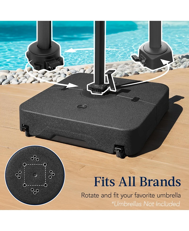 Best Choice Products Heavy-Duty Outdoor Cantilever Base Stand w/ Wheels, Locks