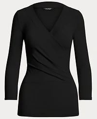 Lauren Ralph Lauren Women's Ruched Surplice Jersey Top
