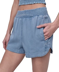 Dkny Jeans Women's Chambray High Rise Dolphin-Hem Shorts - FJZ